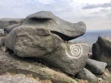 Unsual Rock Formation on the Kinder Scout Hike