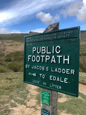 Jacob's Ladder Sign on the Kinder Scout Hike