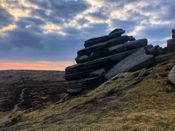 Sunset on the Kinder Scout Hike