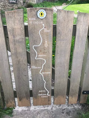 Pennine Way Map on Gate on the Kinder Scout Hike